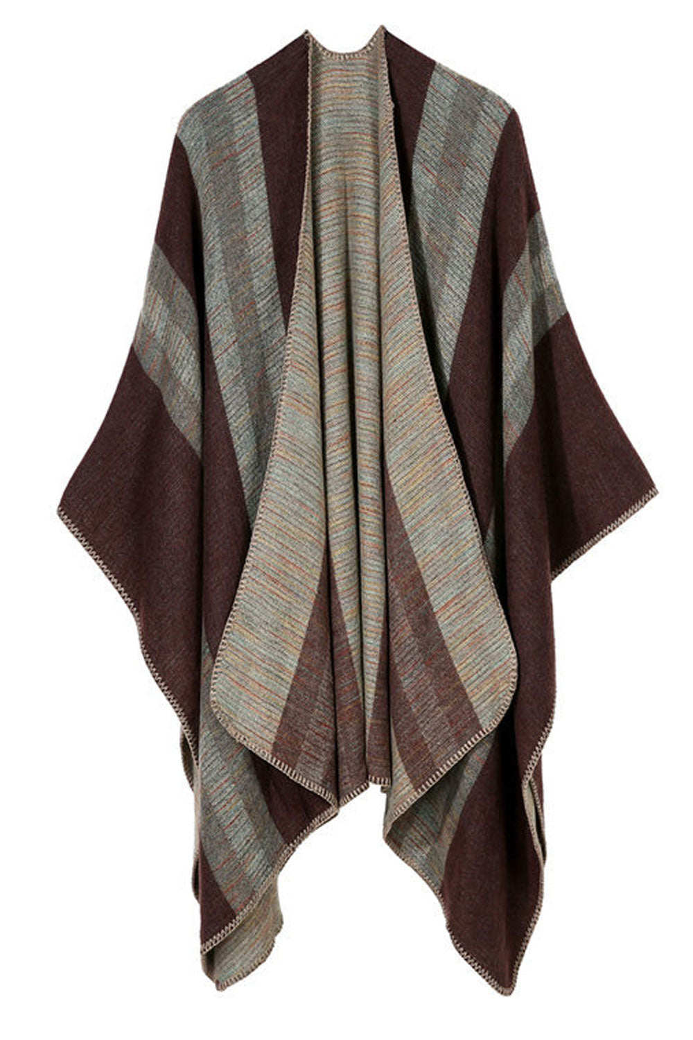 Women Thick Stripe Warm & Thick Cashmere Shawl