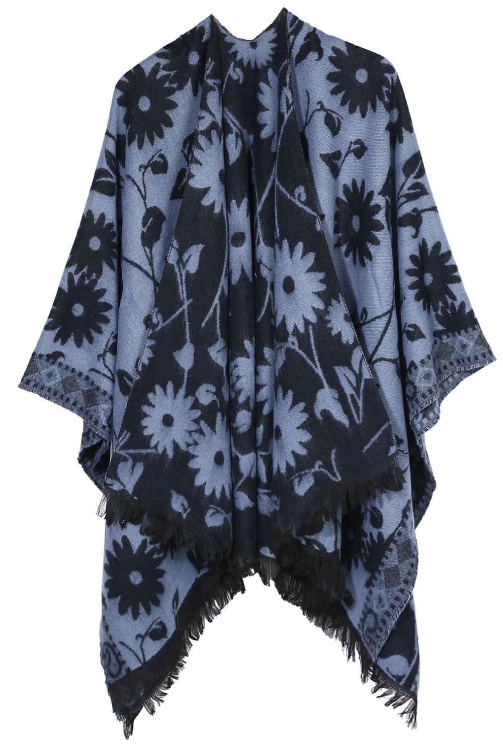 Women Flawless Flower Pattern Warm & Thick Shawl