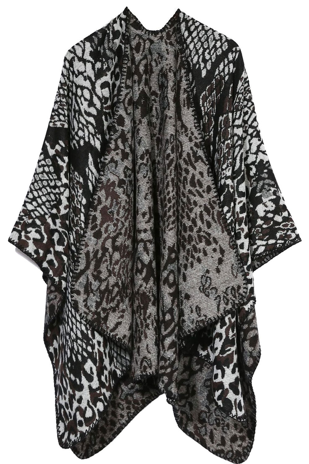 Women Warm Snake Leopard Pattern Cashmere Shawl