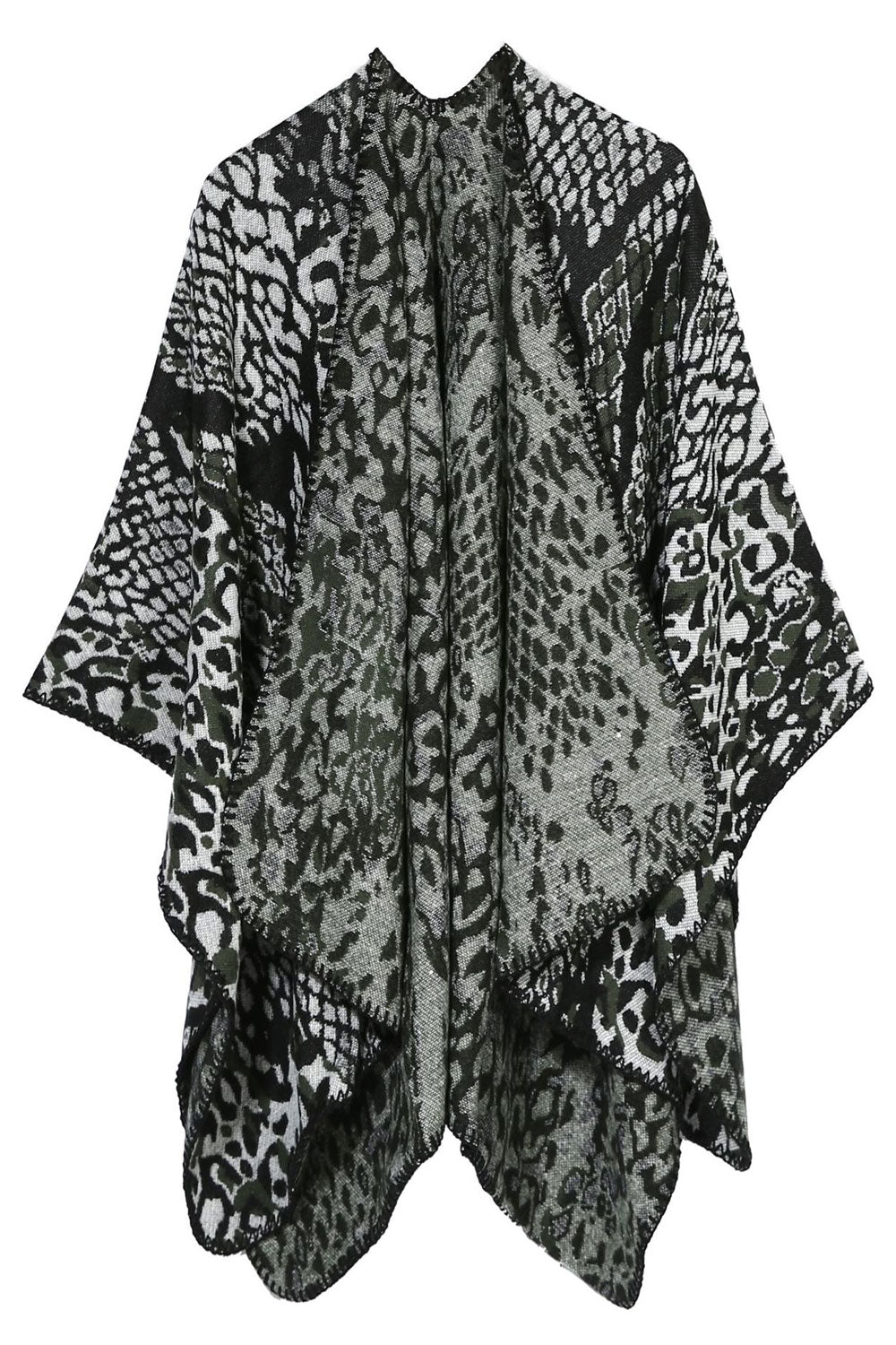 Women Warm Snake Leopard Pattern Cashmere Shawl