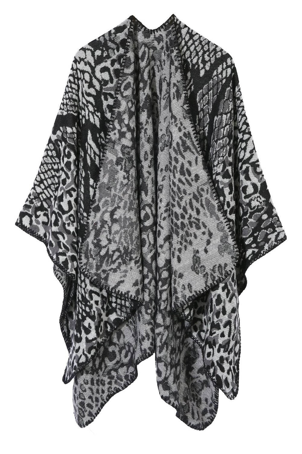 Women Warm Snake Leopard Pattern Cashmere Shawl