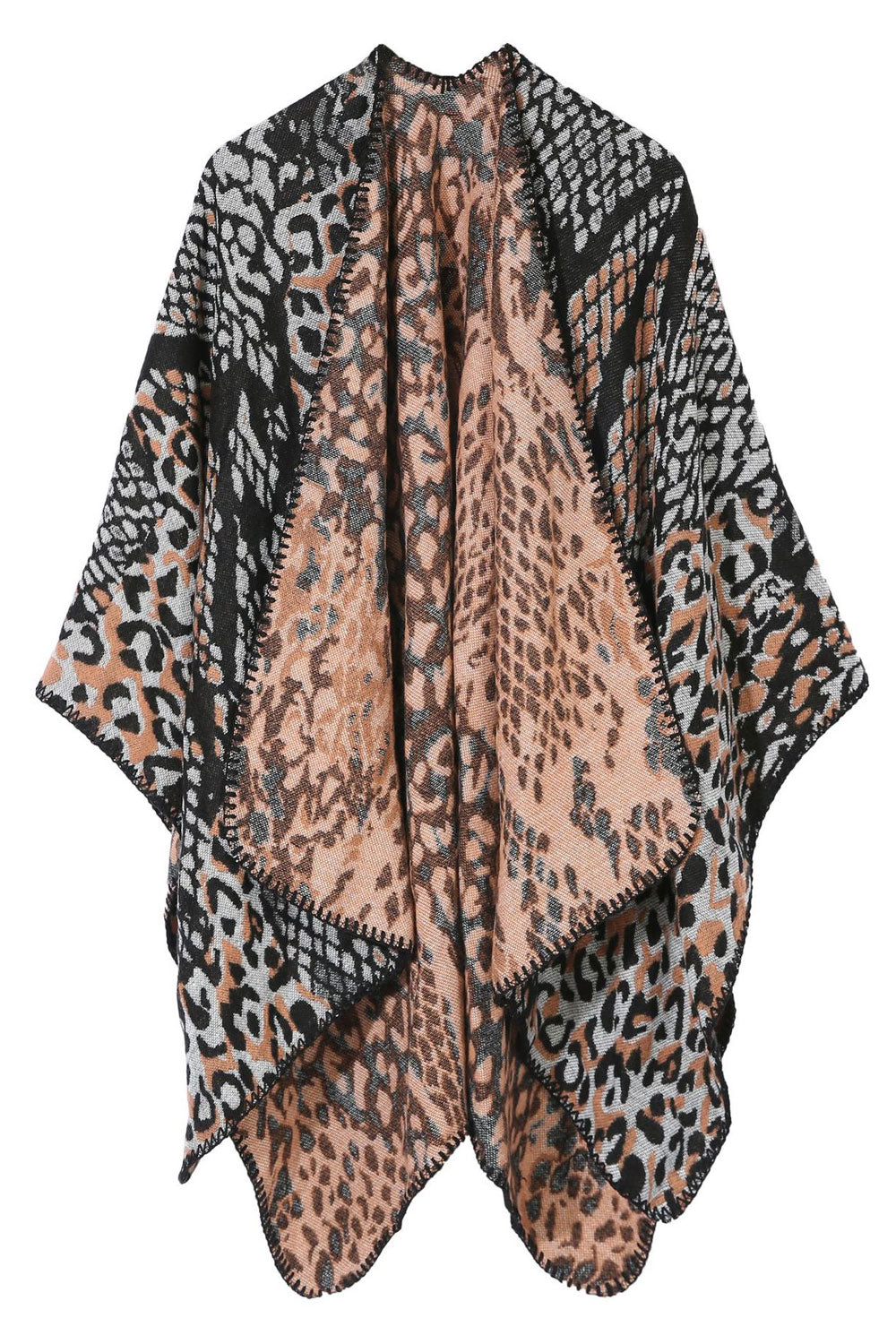 Women Warm Snake Leopard Pattern Cashmere Shawl