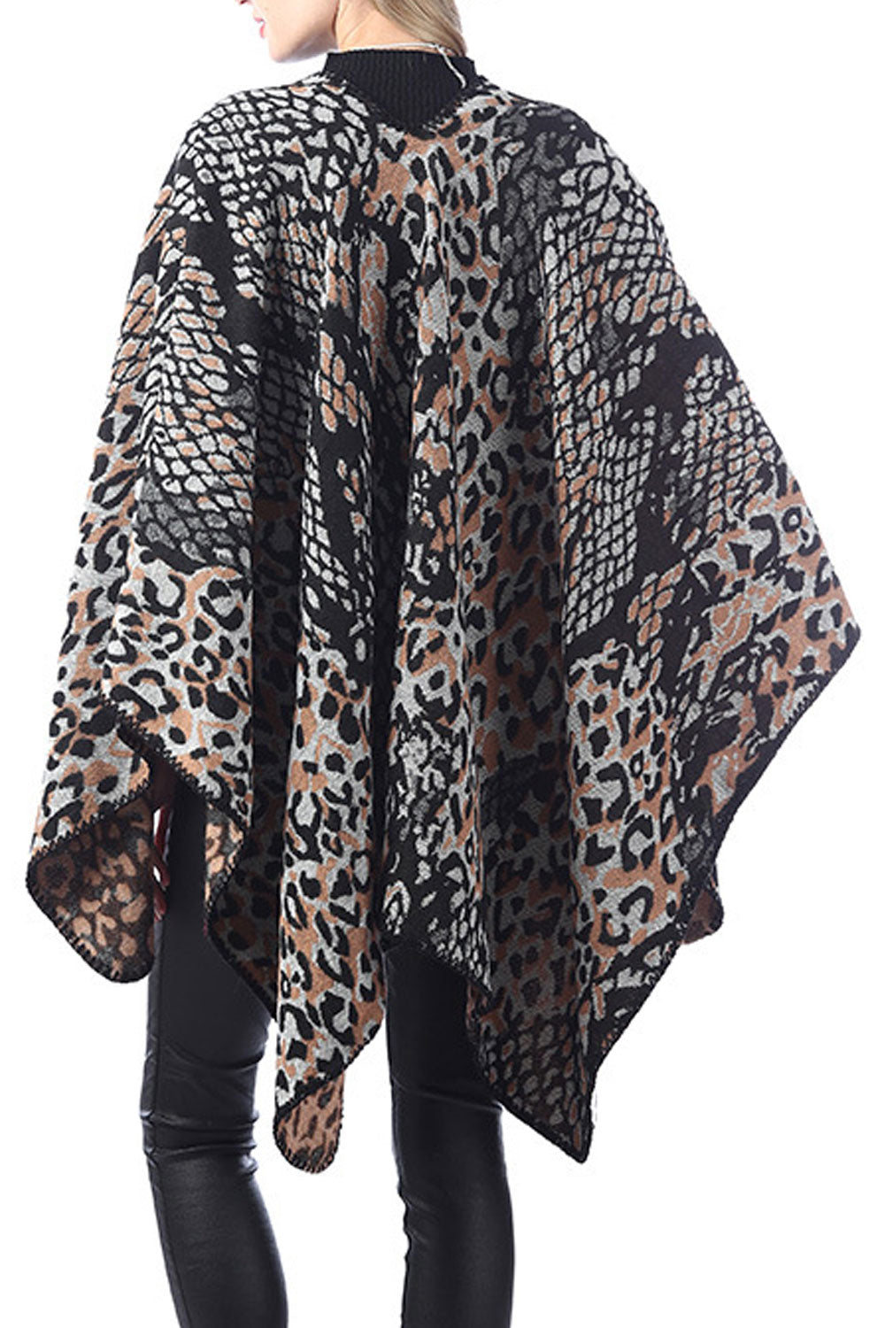 Women Warm Snake Leopard Pattern Cashmere Shawl