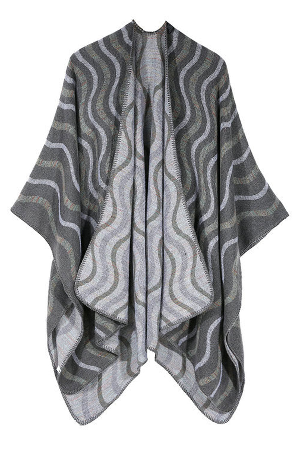 Women Classy & Comfortable Wave Stripe Warm Shawl