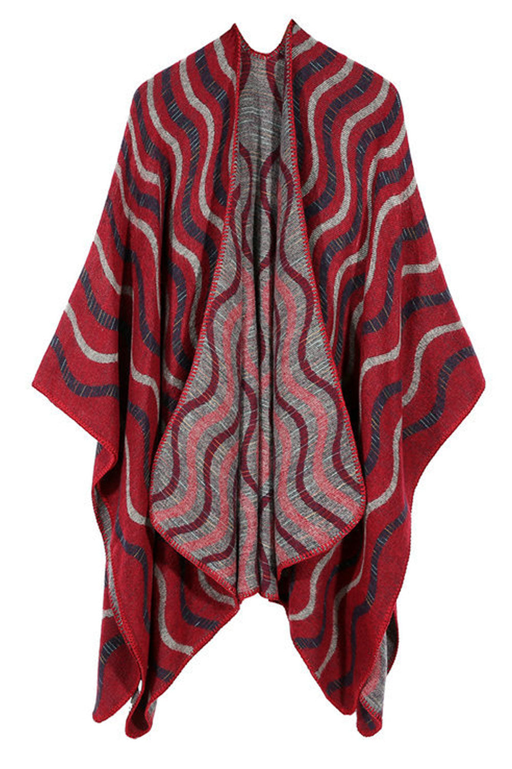 Women Classy & Comfortable Wave Stripe Warm Shawl