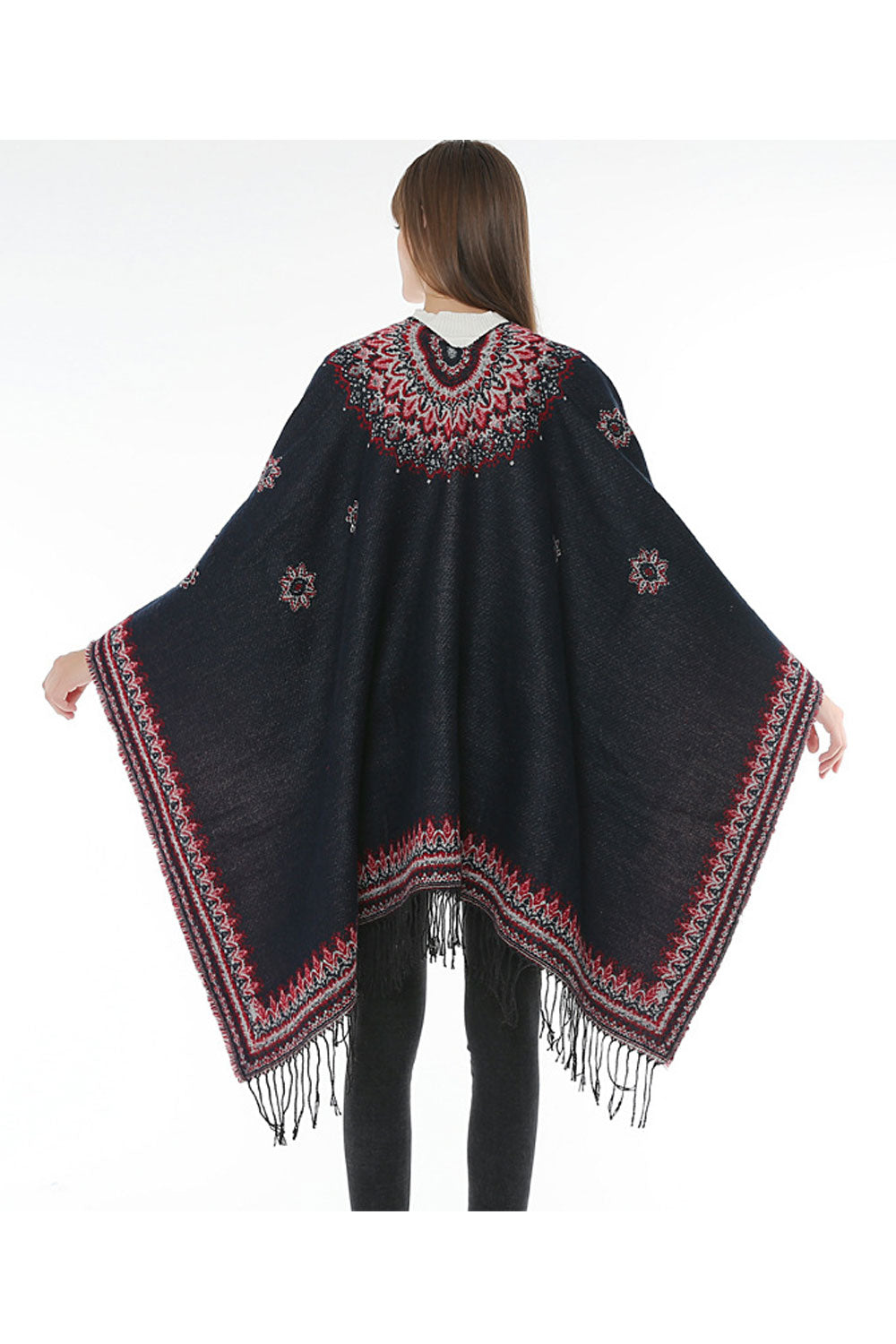 Women Flawless Sun Flower Tassel Decorated Shawl
