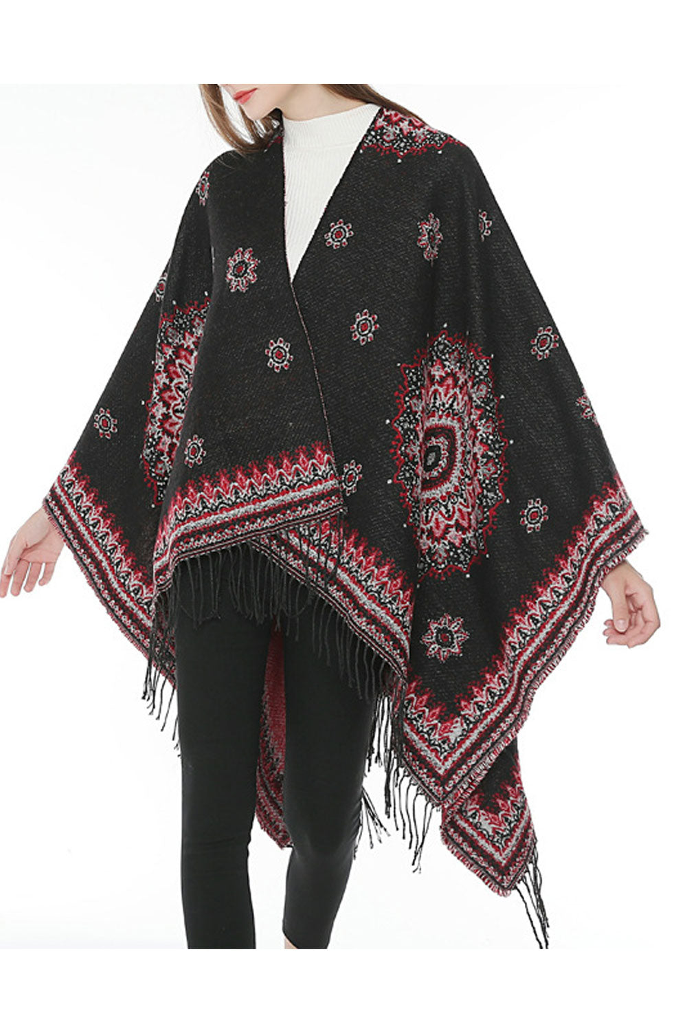 Women Flawless Sun Flower Tassel Decorated Shawl