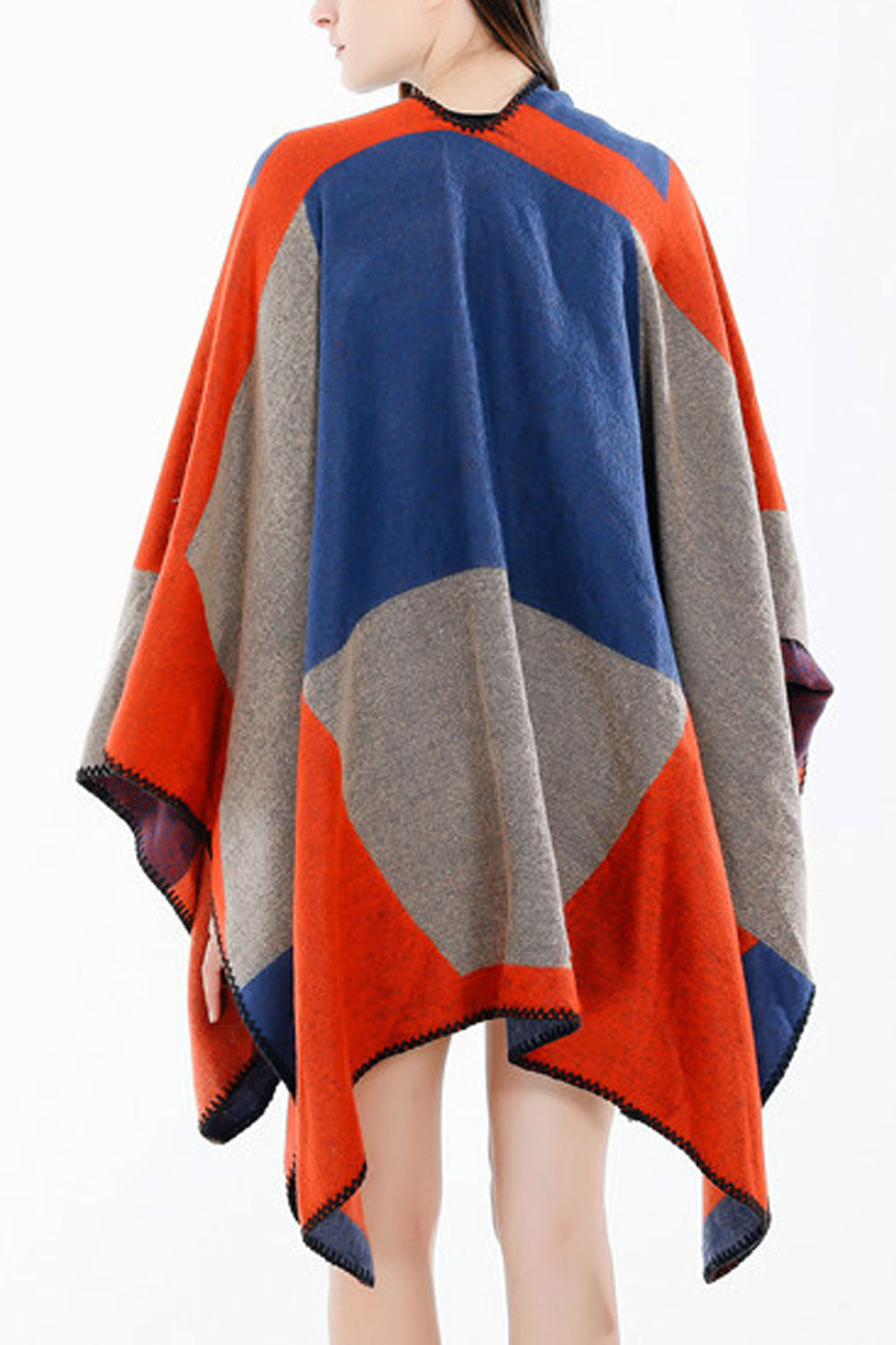 Women Classy Contrast Color Warm Cashmere Shawl