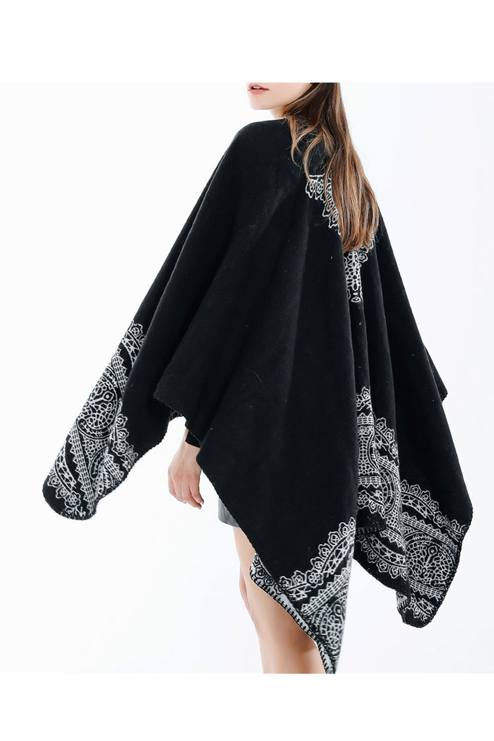 Women Autumn Winter Lace Pattern Warm Shawl