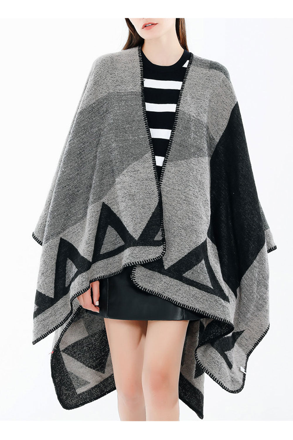 Women Contrast Colored Warm & Thick Shawl