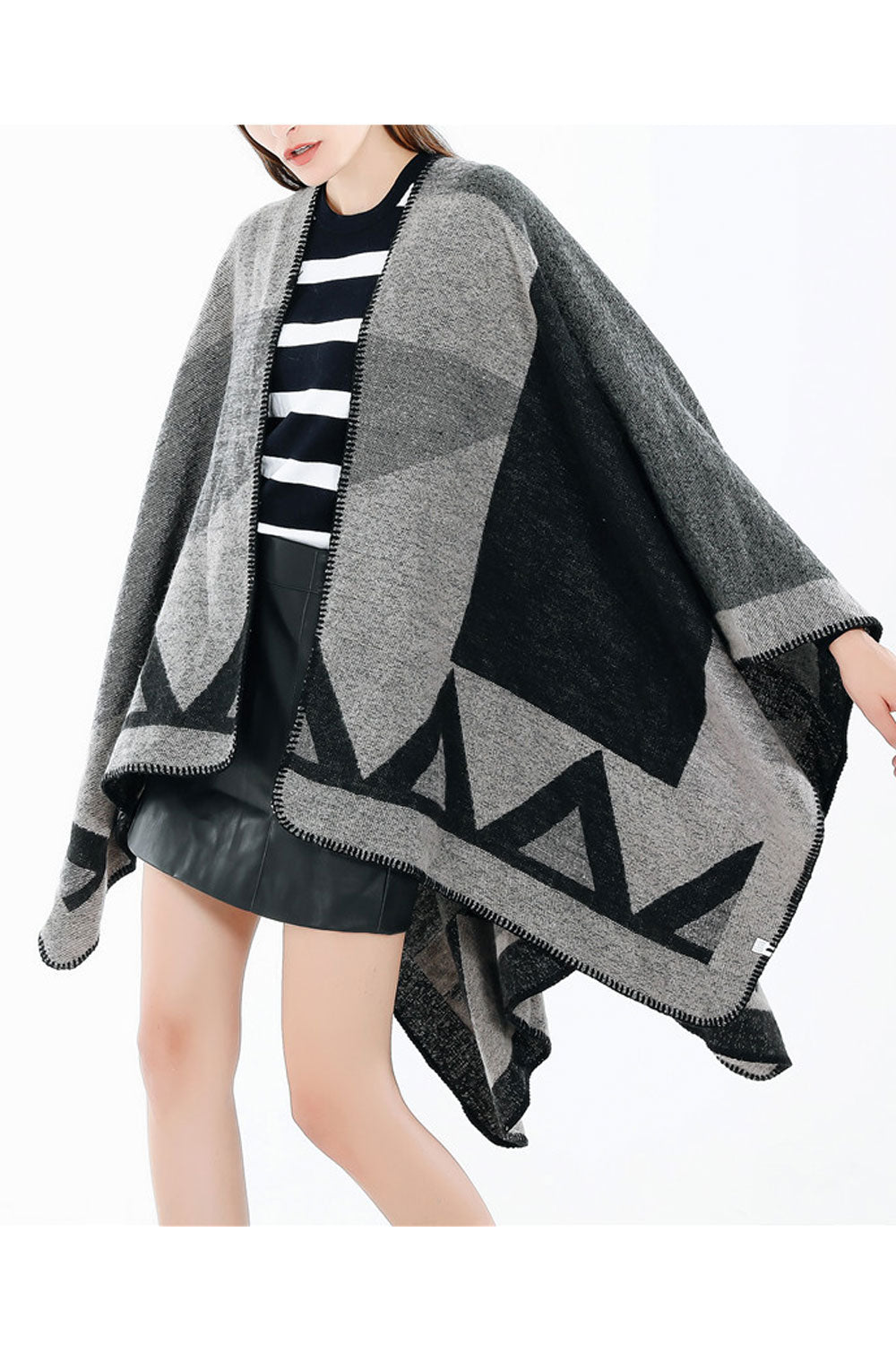 Women Contrast Colored Warm & Thick Shawl