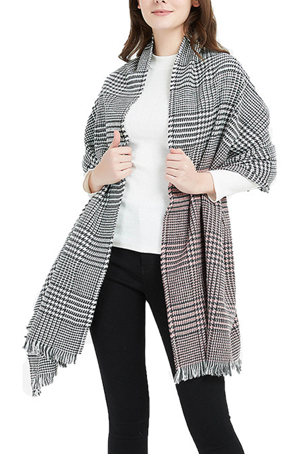 Women Stylish Lattice Pattern Thick Warm Cashmere Shawl