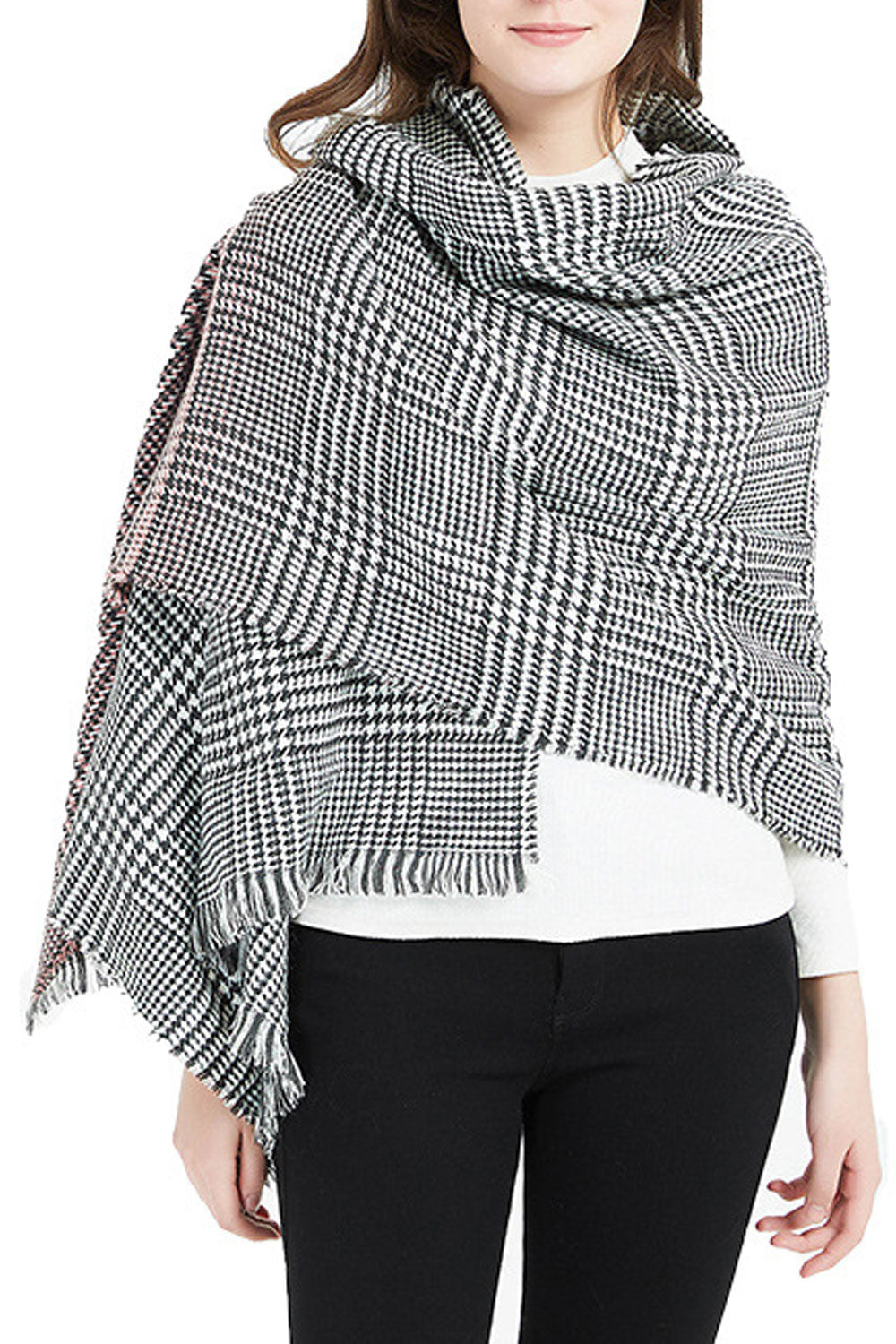 Women Stylish Lattice Pattern Thick Warm Cashmere Shawl