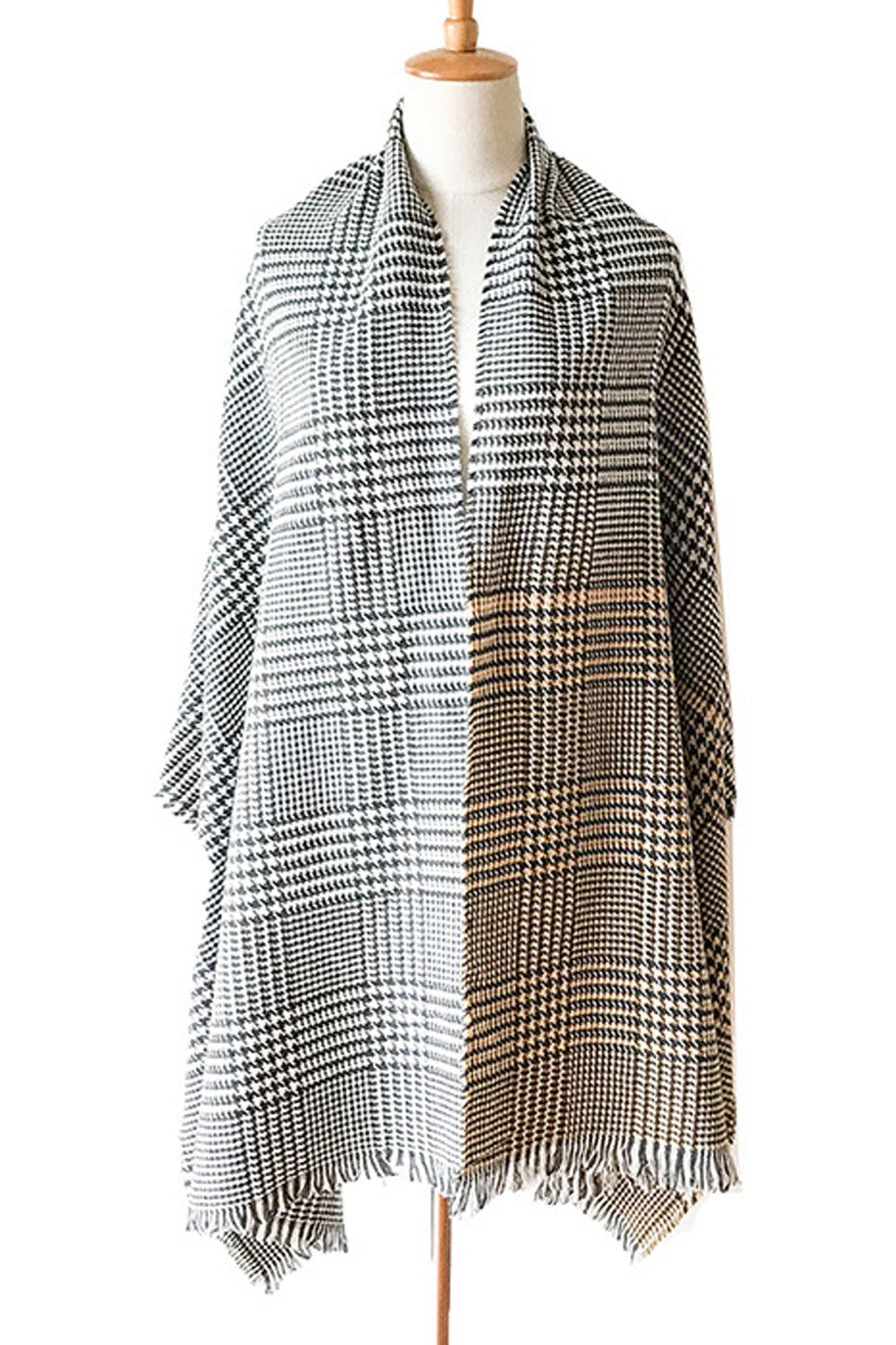 Women Stylish Lattice Pattern Thick Warm Cashmere Shawl