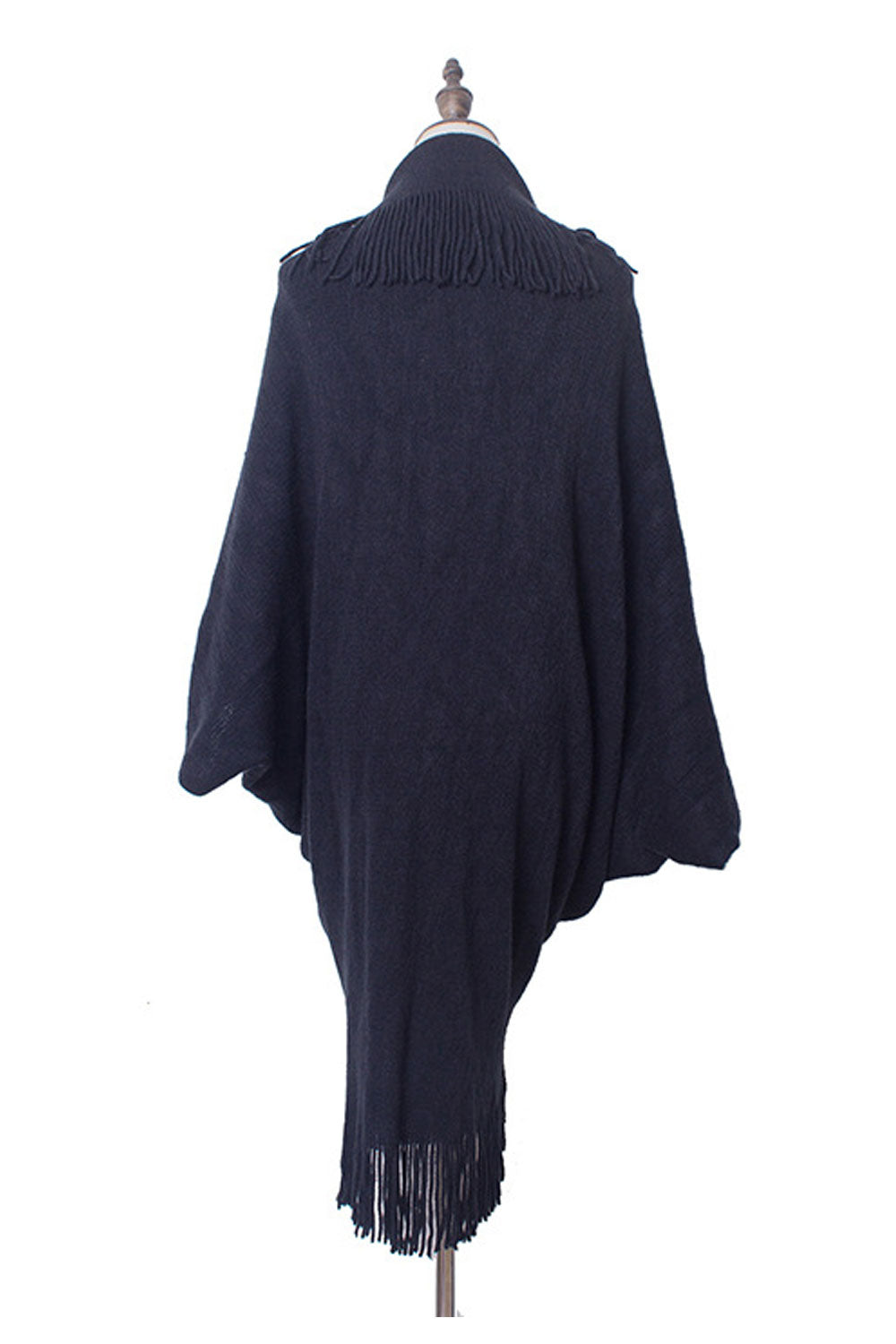 Women Solid Color Tassel Embellished Warm Shawl
