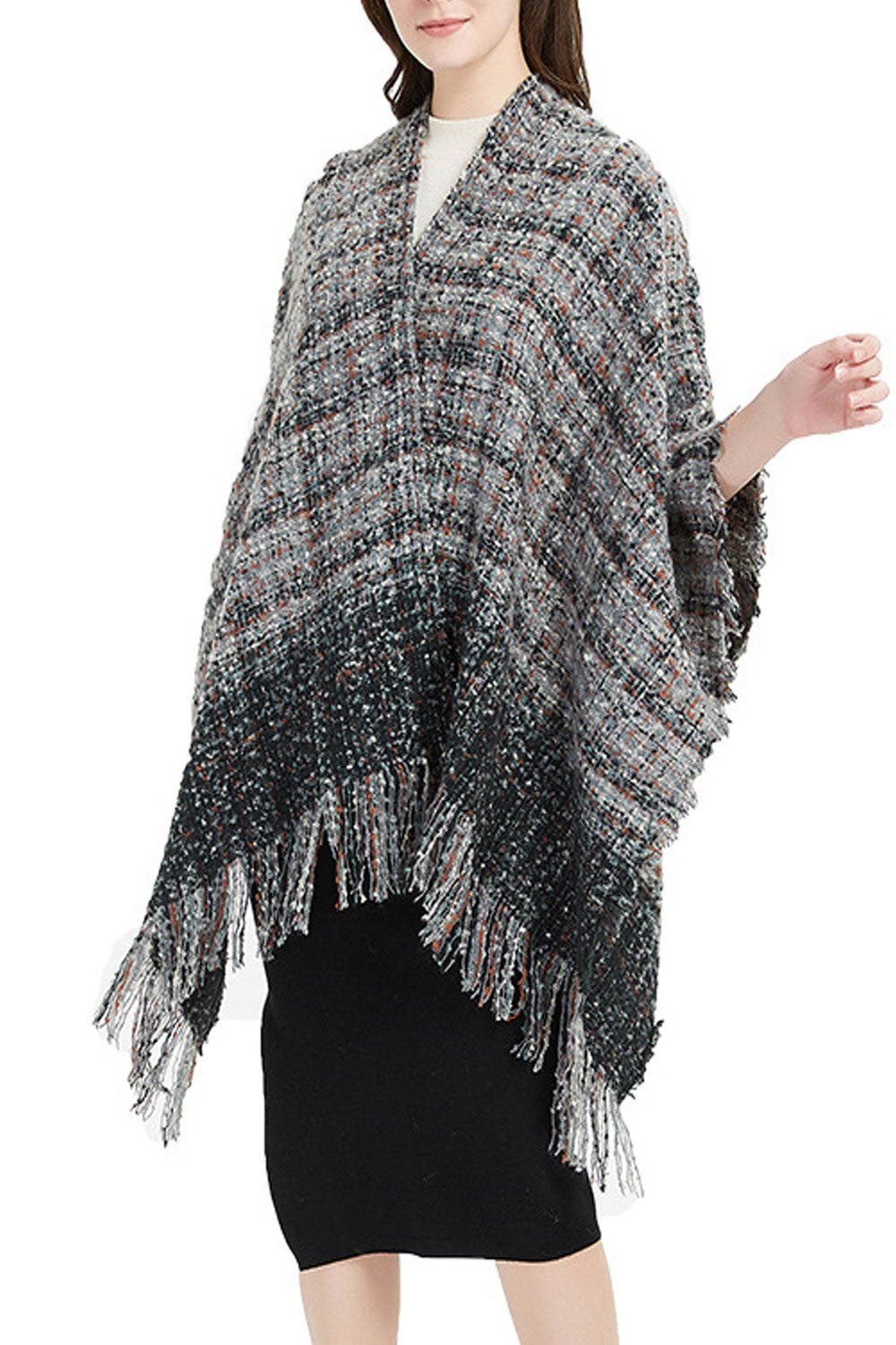 Women Beautiful Lattice Pattern Tassel Warm Shawl