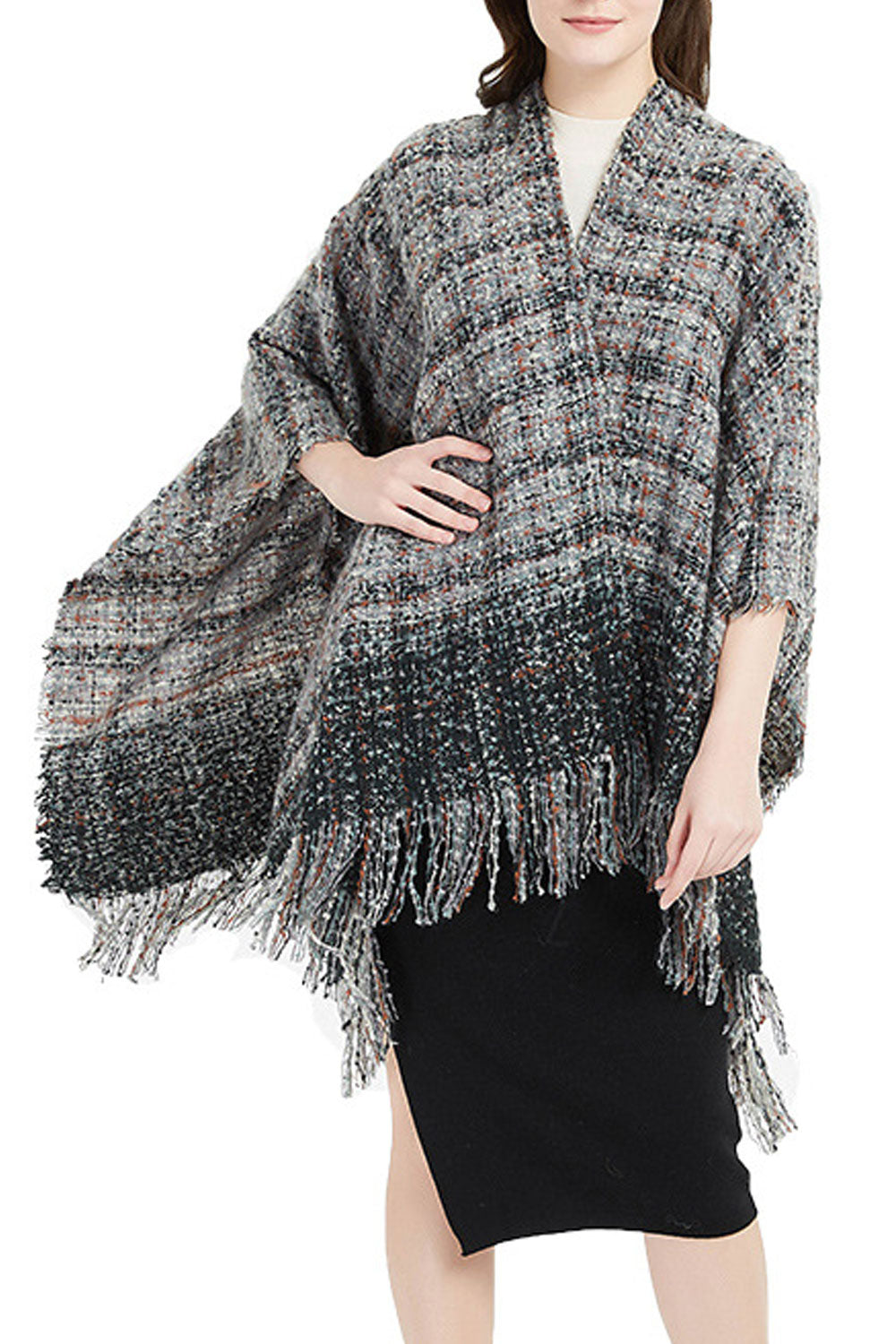 Women Beautiful Lattice Pattern Tassel Warm Shawl