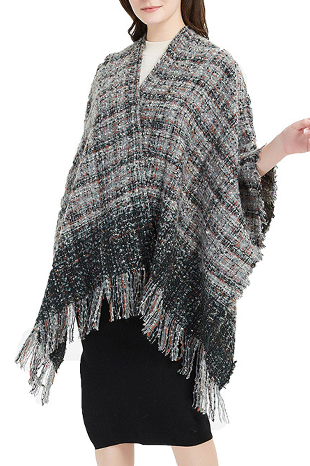 Women Beautiful Lattice Pattern Tassel Warm Shawl