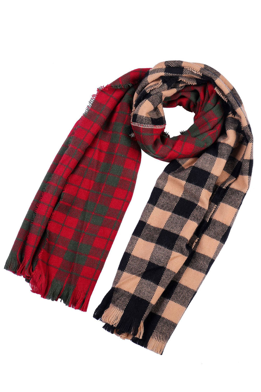 Women Dazzling Plaid Patten Thick & Warm Shawl