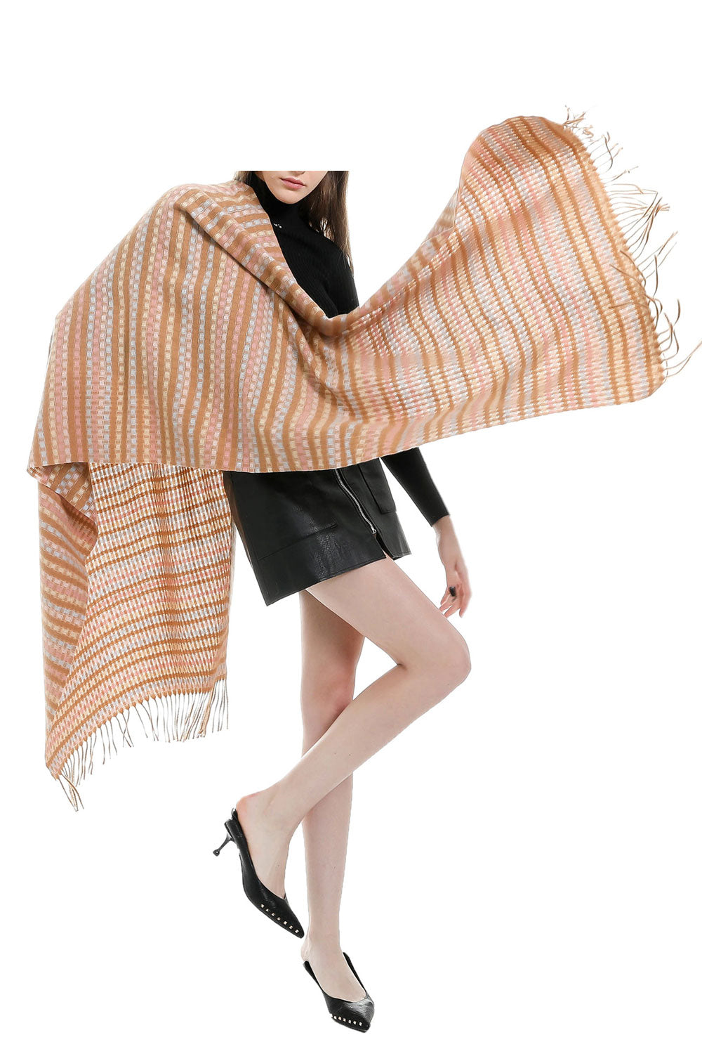 Women Classy Tassel Decorated Warm Thick Cashmere Scarf
