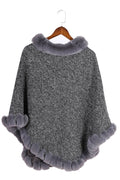 Women Solid Color Fashion Warm Thick Cashmere Pullover Shawl