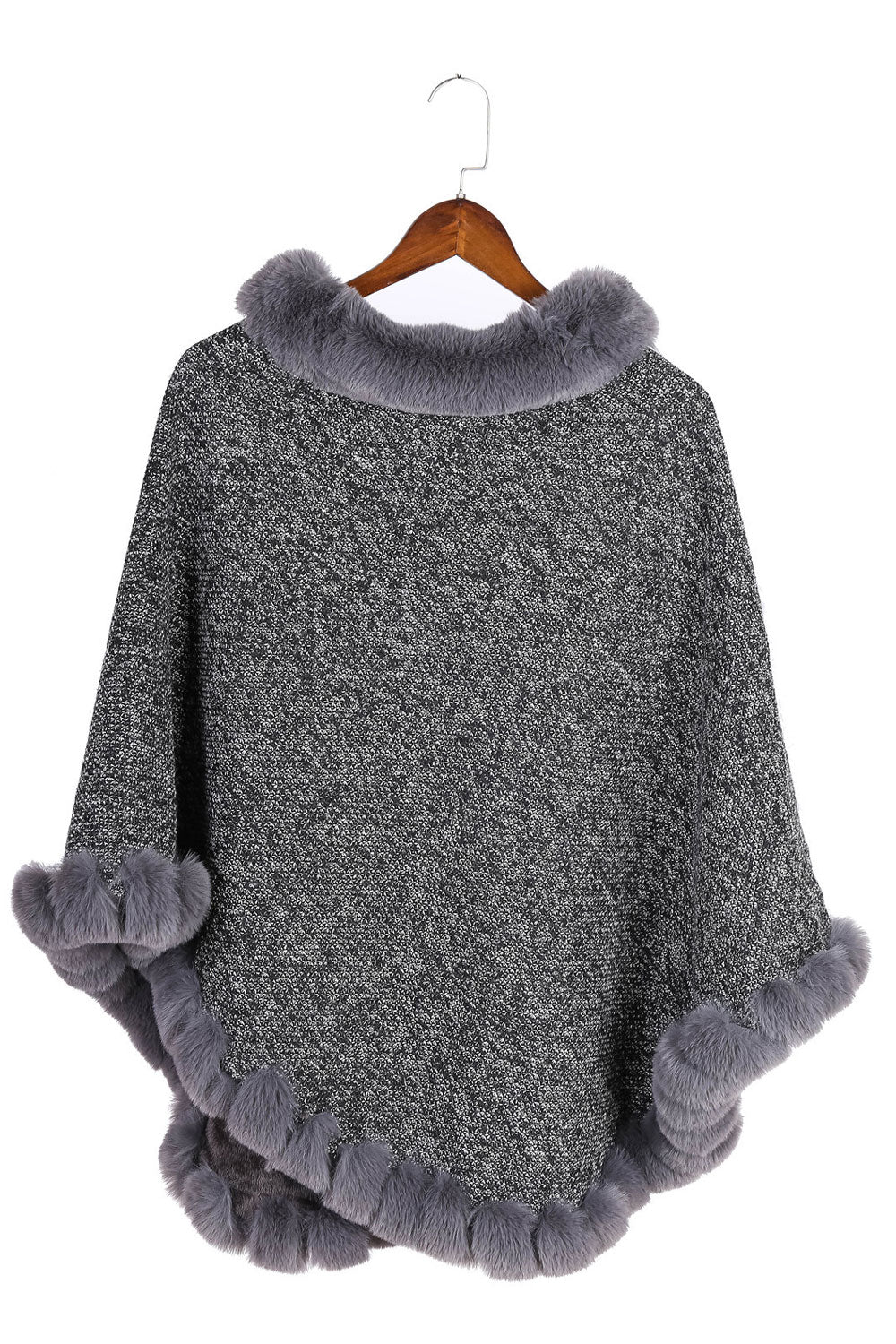Women Solid Color Fashion Warm Thick Cashmere Pullover Shawl