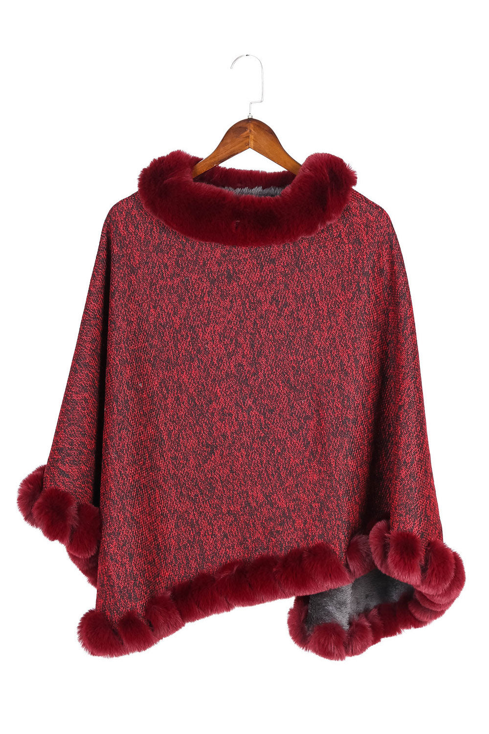 Women Solid Color Fashion Warm Thick Cashmere Pullover Shawl