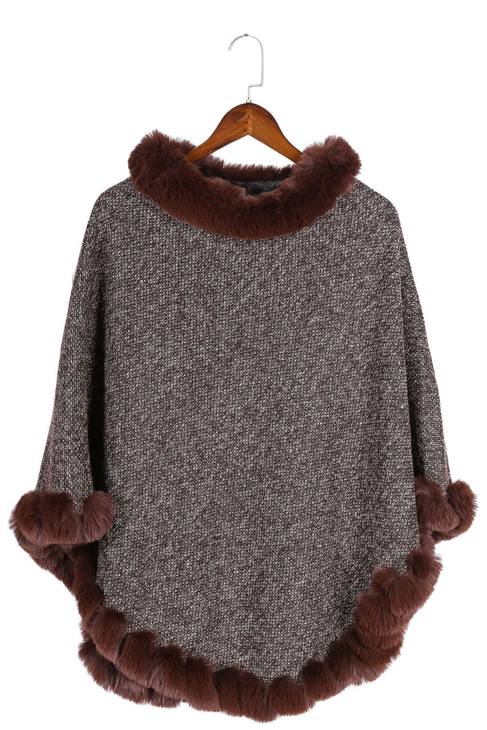 Women Solid Color Fashion Warm Thick Cashmere Pullover Shawl