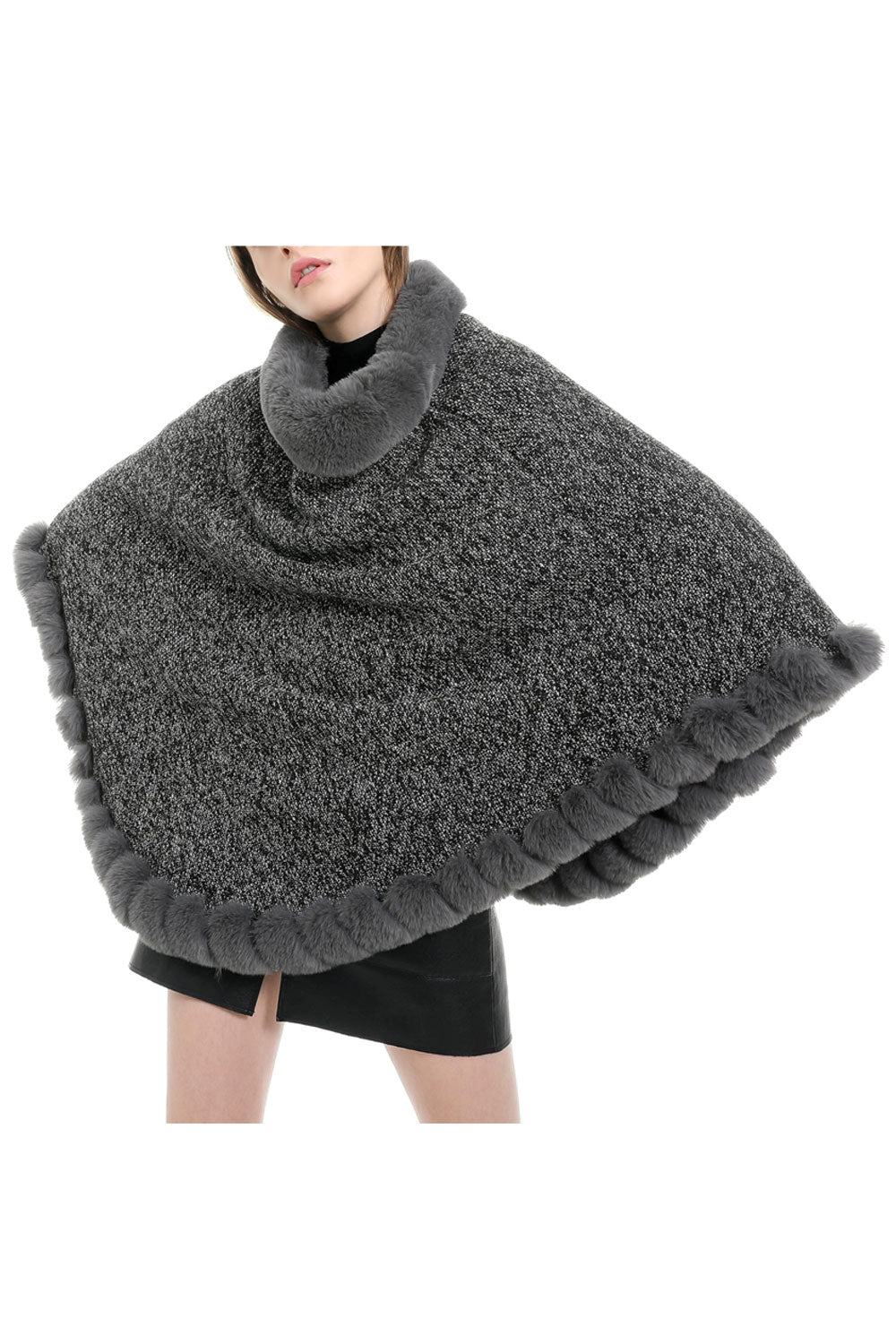 Women Solid Color Fashion Warm Thick Cashmere Pullover Shawl