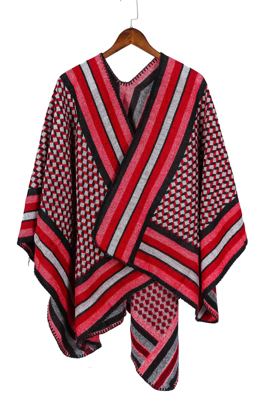 Women Fashion Warm & Thick Striped Pattern Winter Shawl