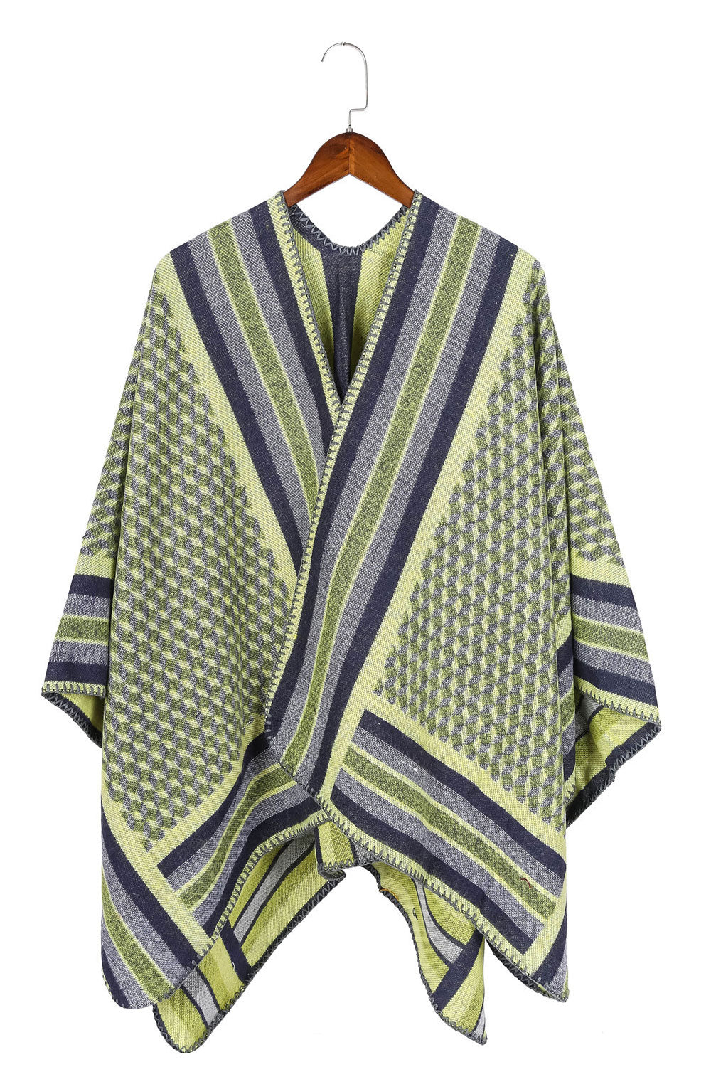 Women Fashion Warm & Thick Striped Pattern Winter Shawl