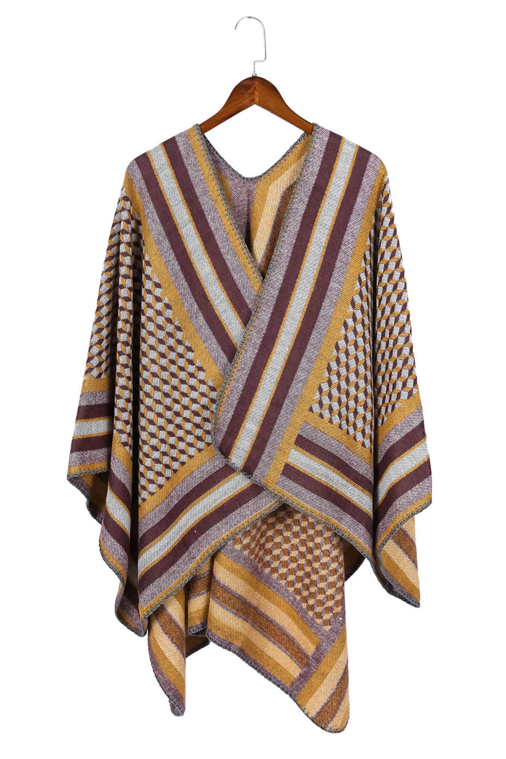Women Fashion Warm & Thick Striped Pattern Winter Shawl
