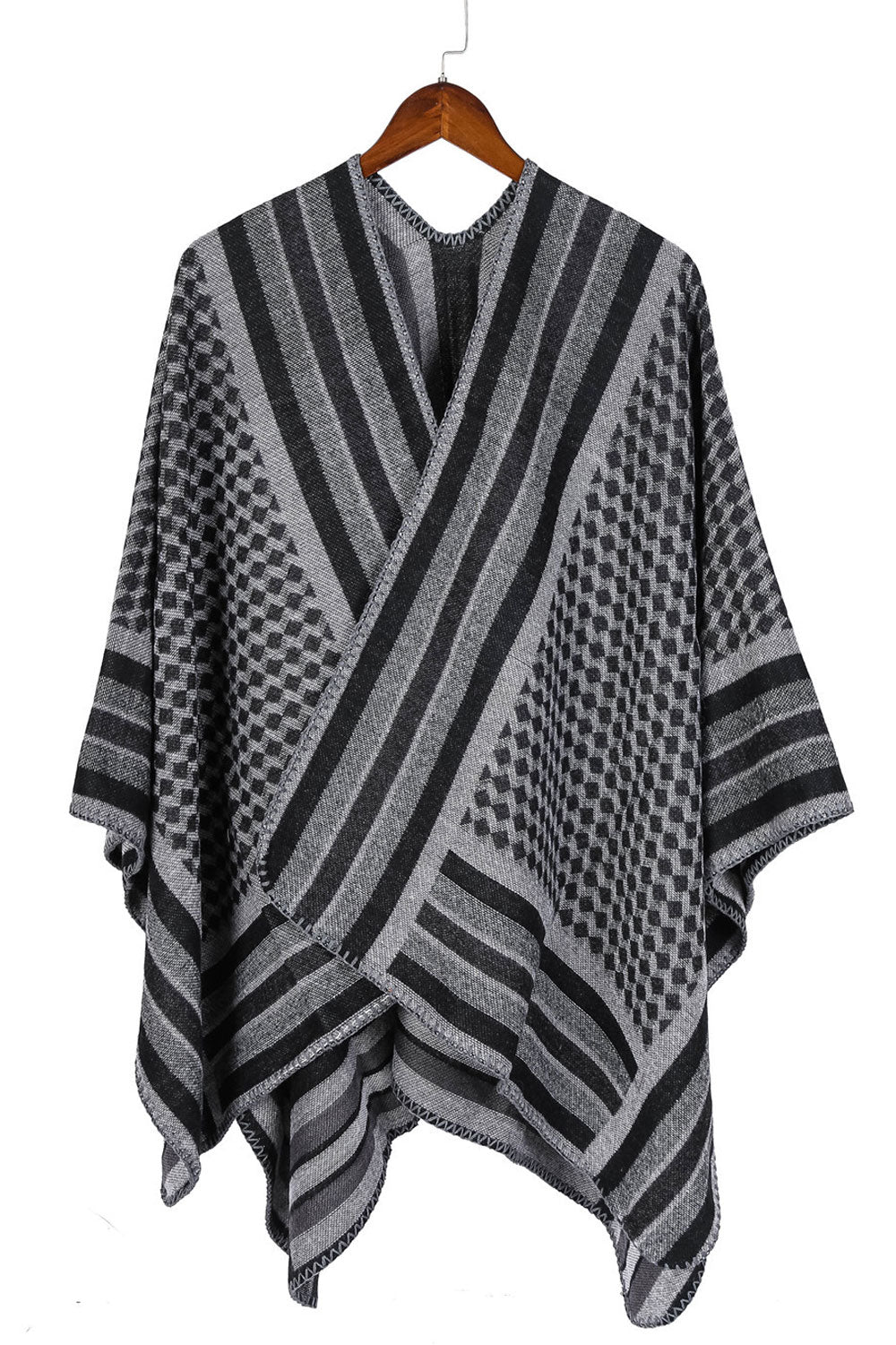 Women Fashion Warm & Thick Striped Pattern Winter Shawl