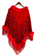 Women Stylish Tassel Decorate Printed Pattern Warm Shawl