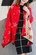 Women Cool Star Pattern Warm & Thick Cashmere Shawl