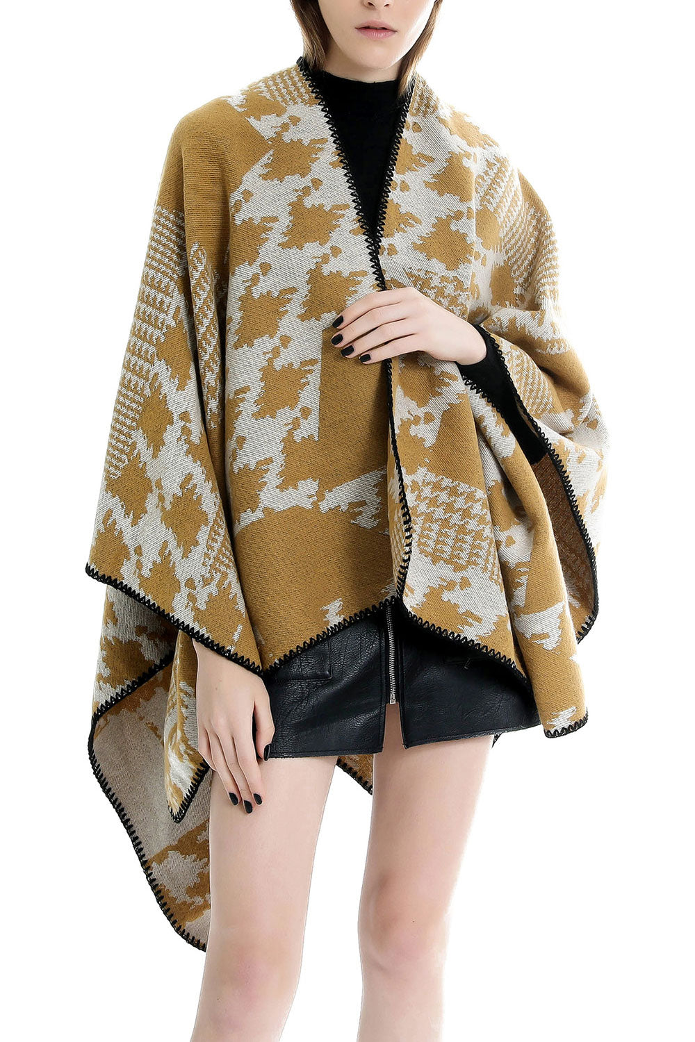Women Fashion Hounds tooth Pattern Thick Warm Cashmere Shawl