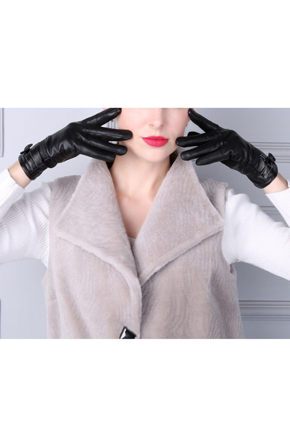 Women Winter Autumn Bow Thick & Warm Gloves