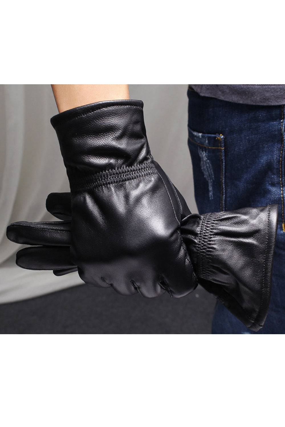 Women Modish Winter Solid Color Warm Leather Gloves