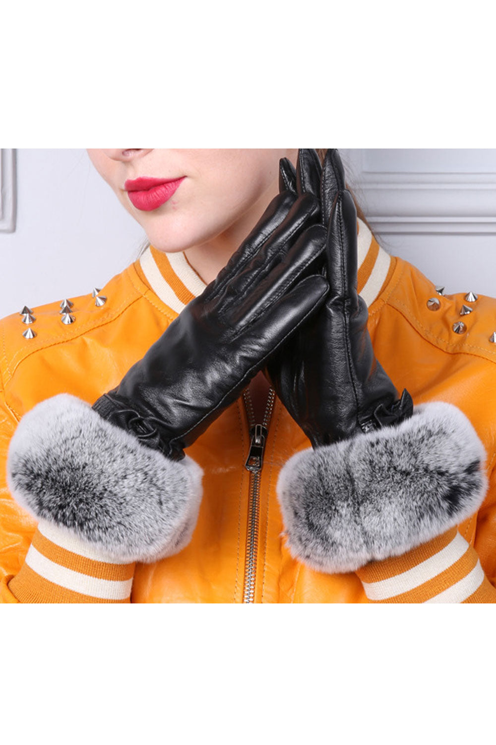 Women Stylish Thick & Warm Leather Gloves