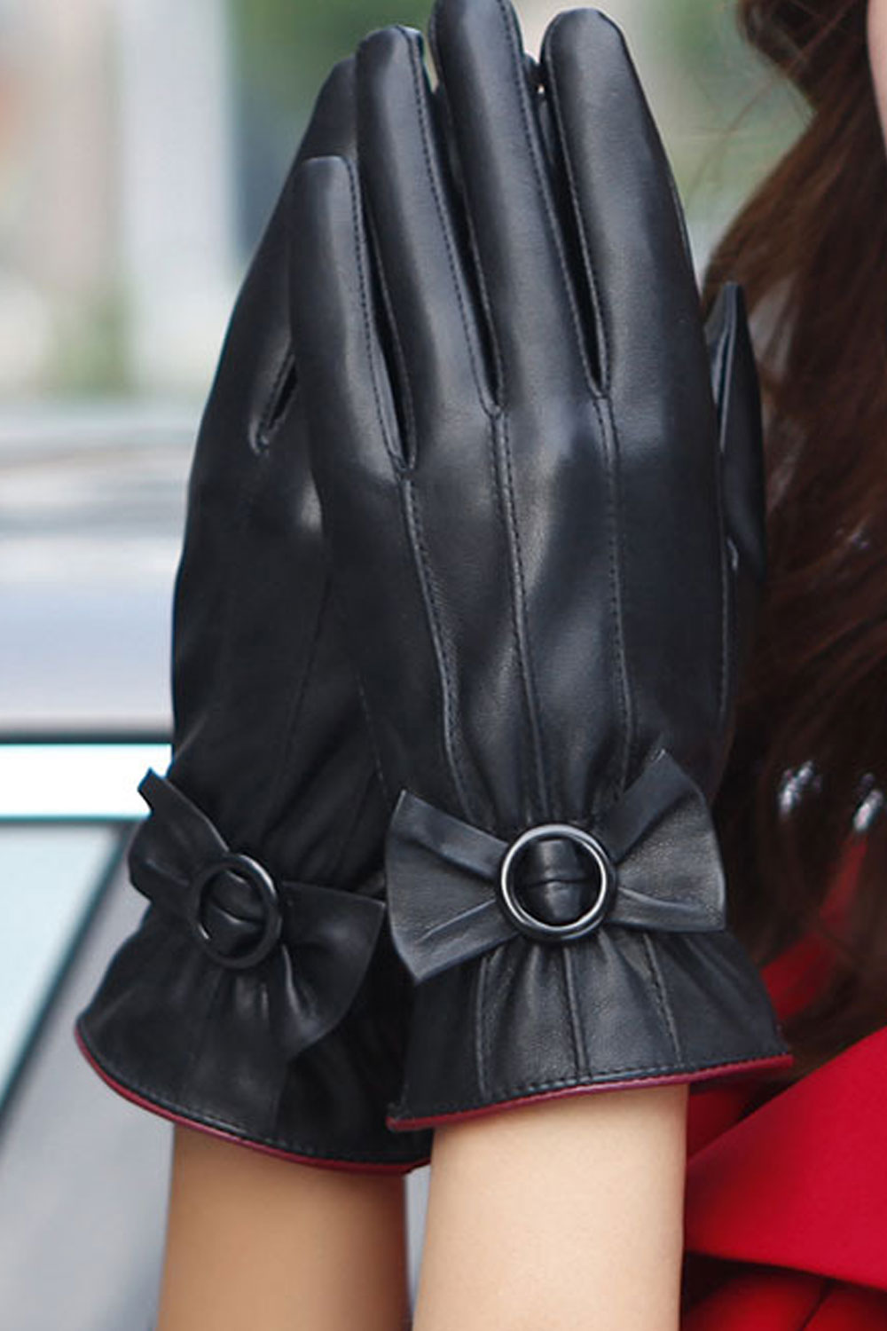 Women Winter Breathable Thick & Warm Leather Gloves