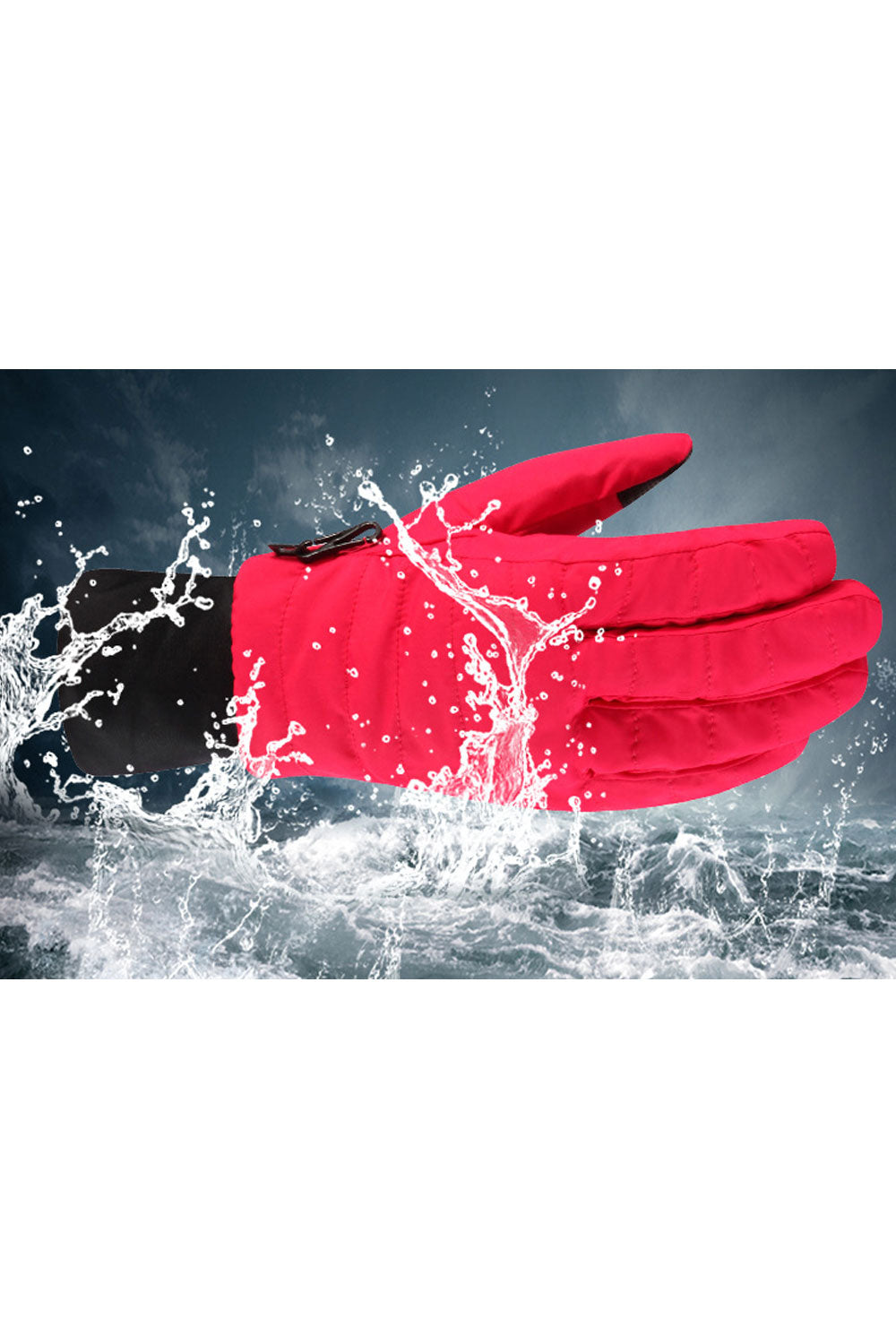 Women Solid Color Sports Windproof Ski Gloves