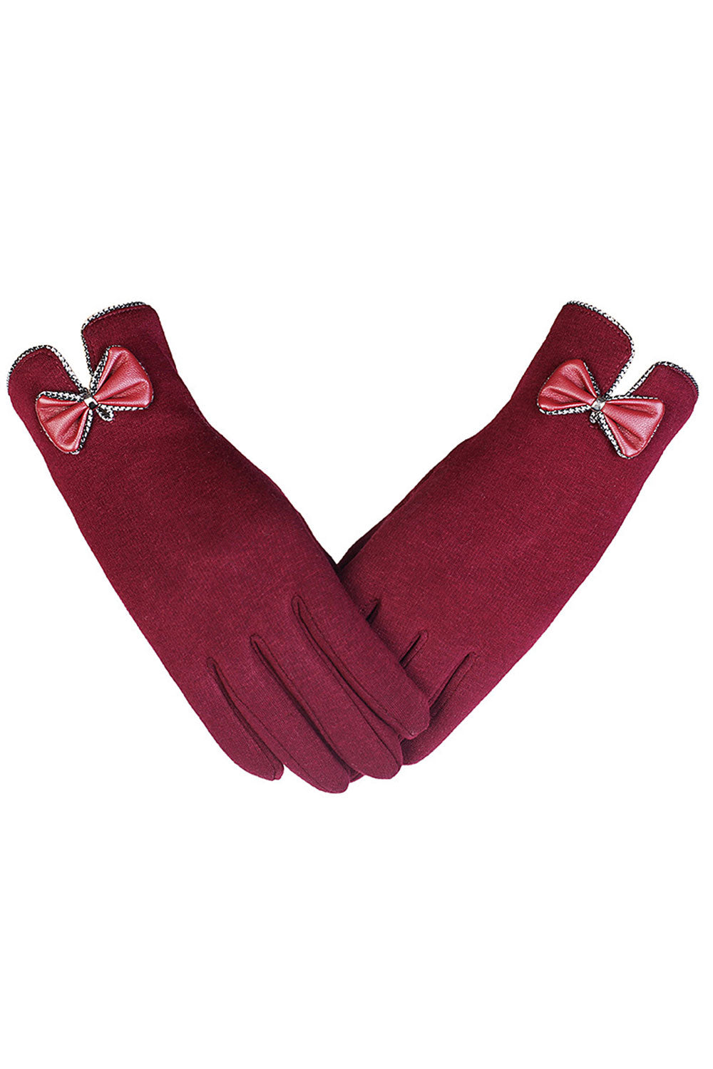 Women Lovely Windproof Bow Tie Winter Gloves