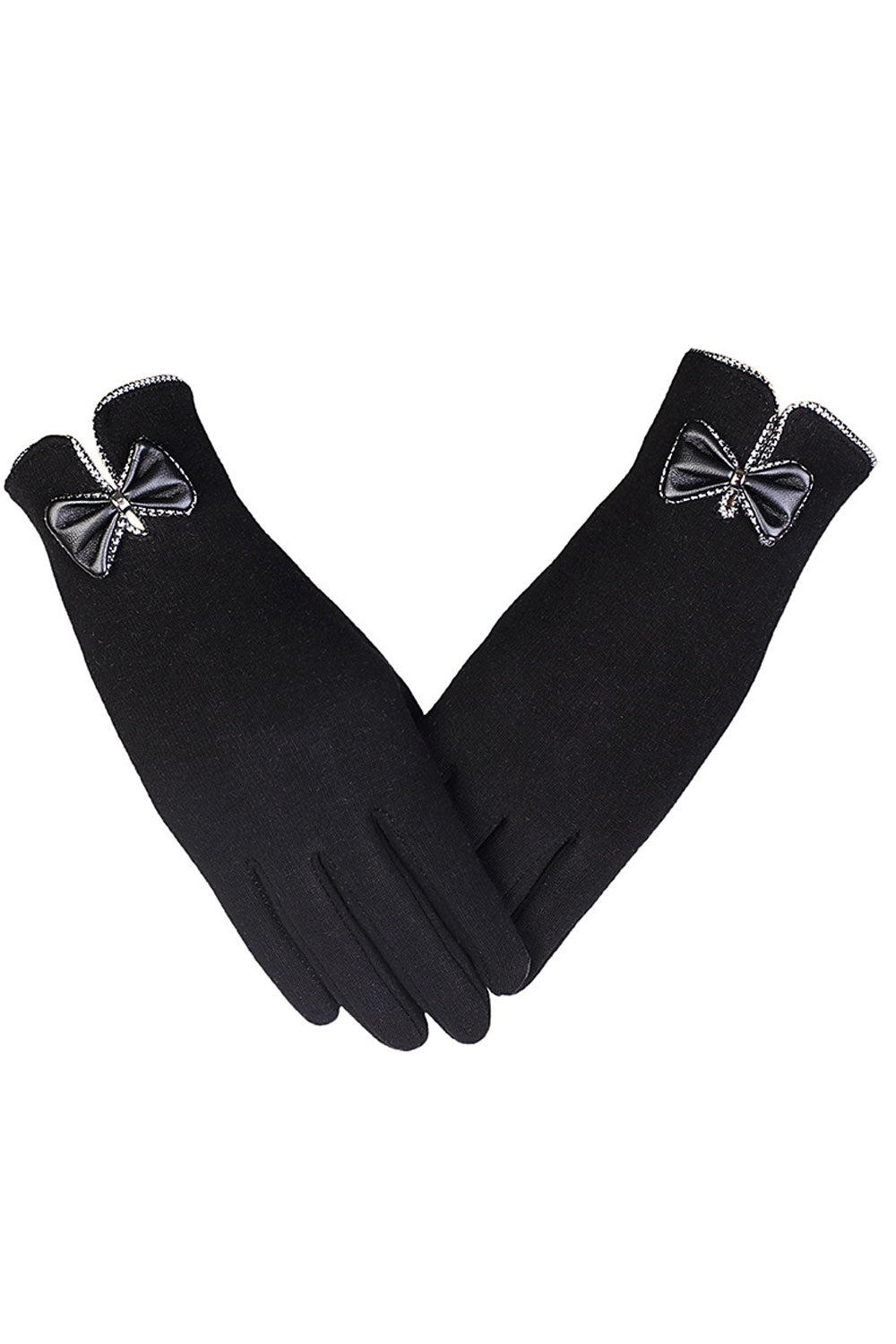 Women Lovely Windproof Bow Tie Winter Gloves