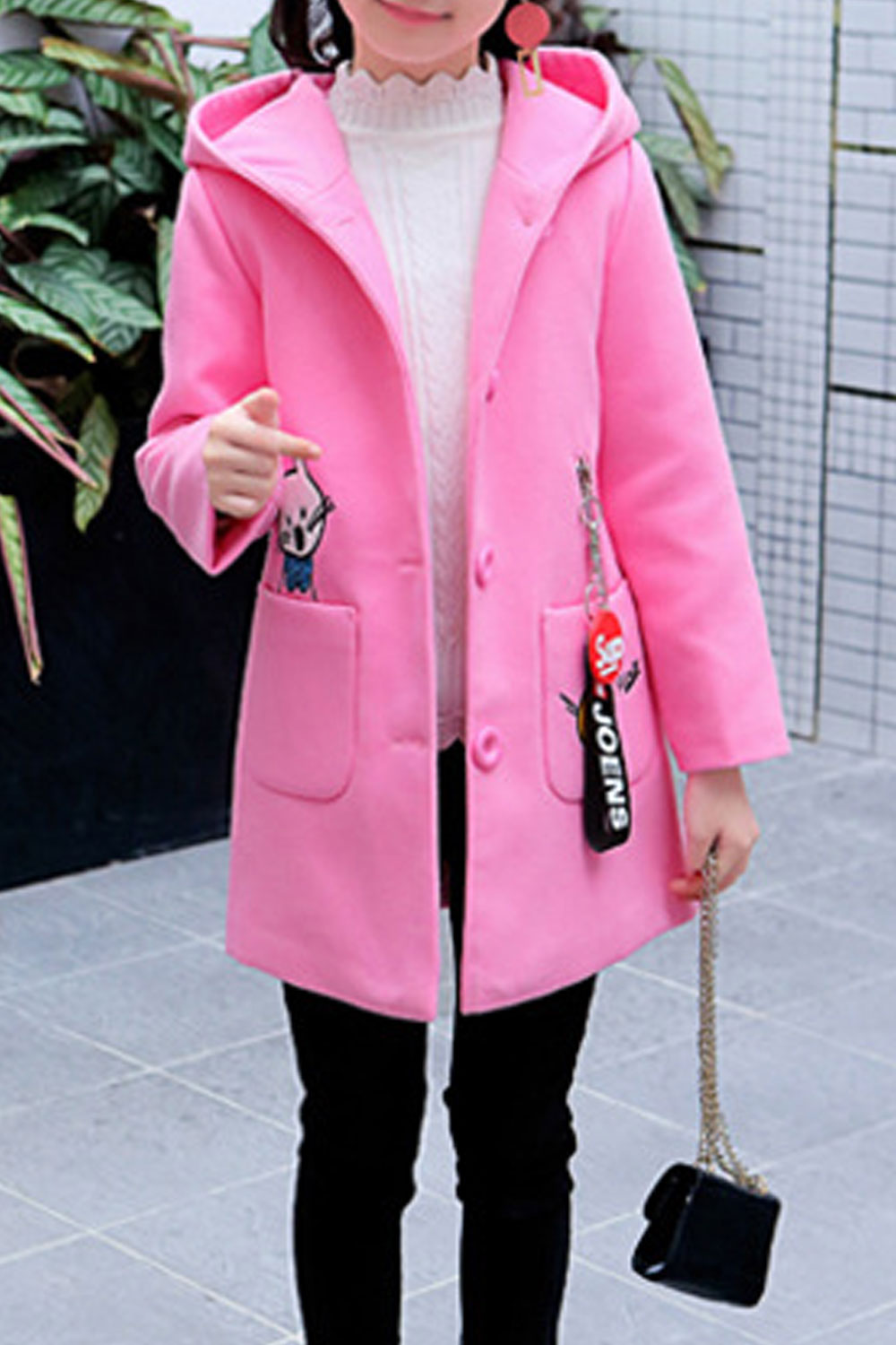 Kids Baby Girls Solid Color Long Sleeve Warm Coat