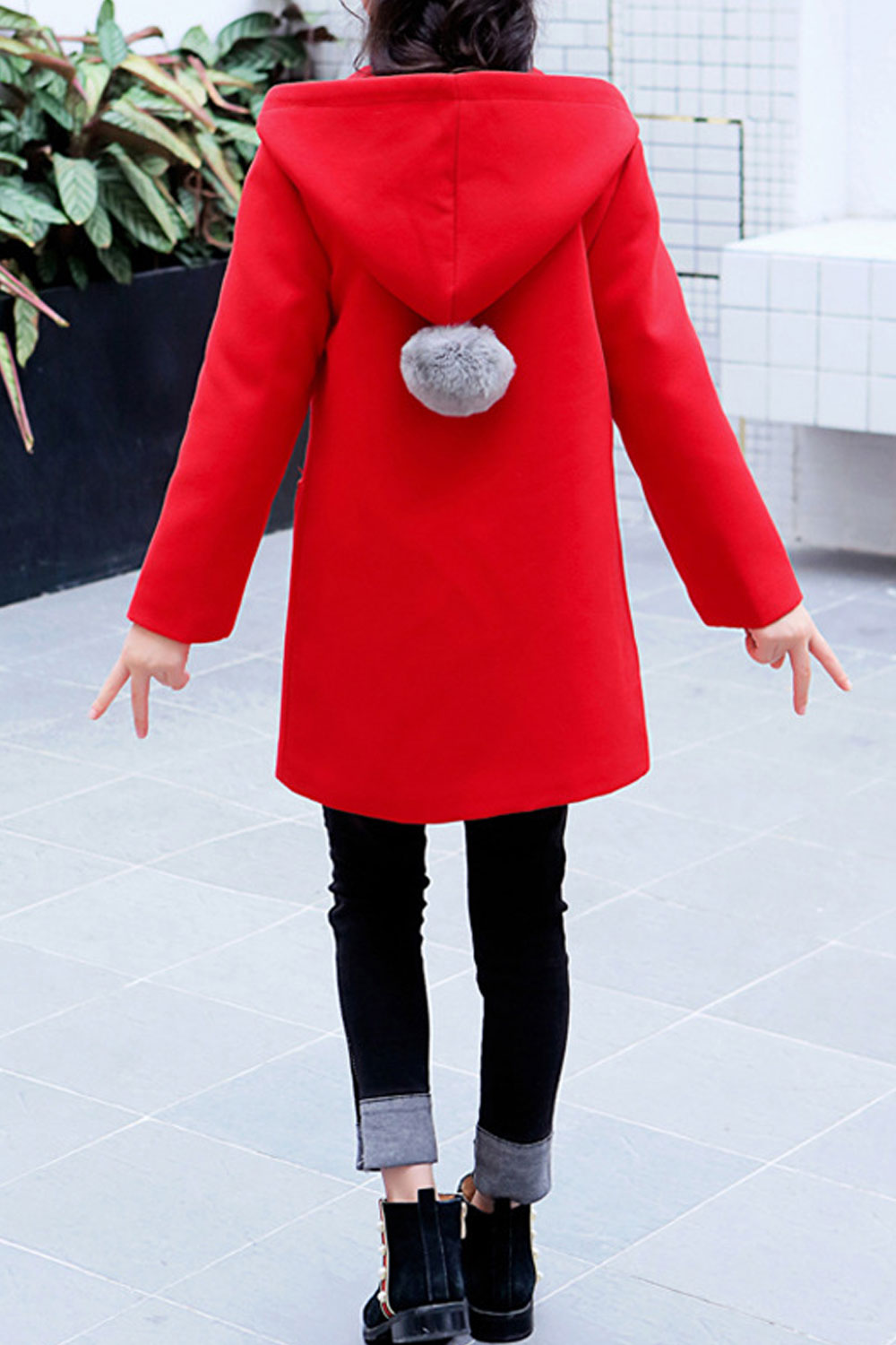 Kids Baby Girls Solid Color Long Sleeve Warm Coat