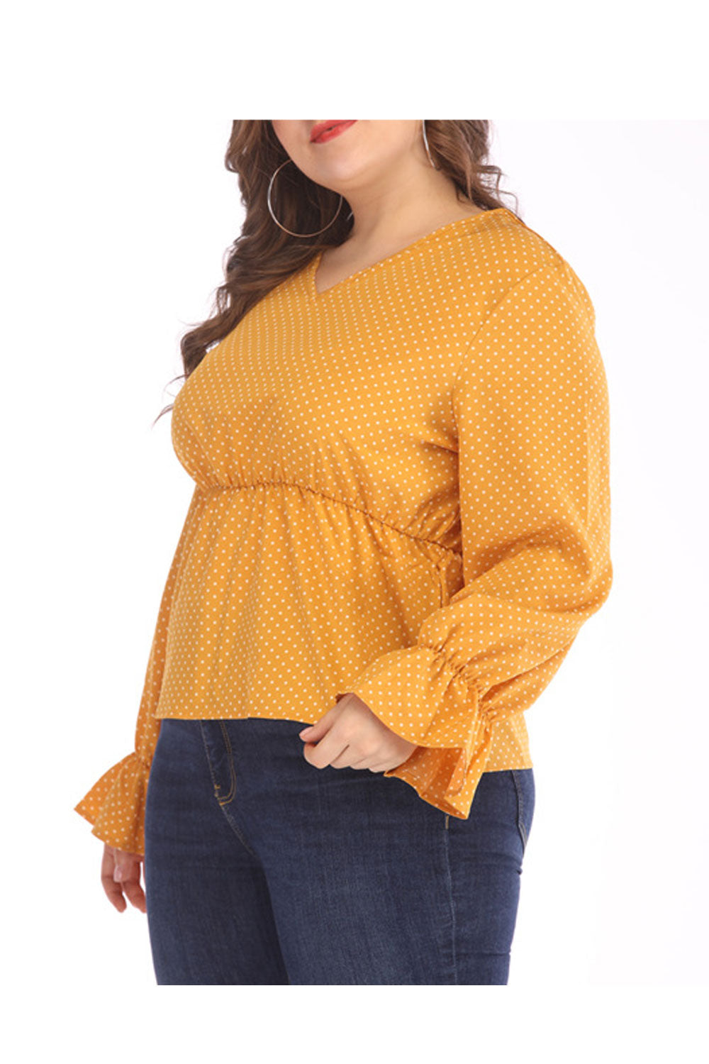 Women Lovely Solid Color V Neck Top