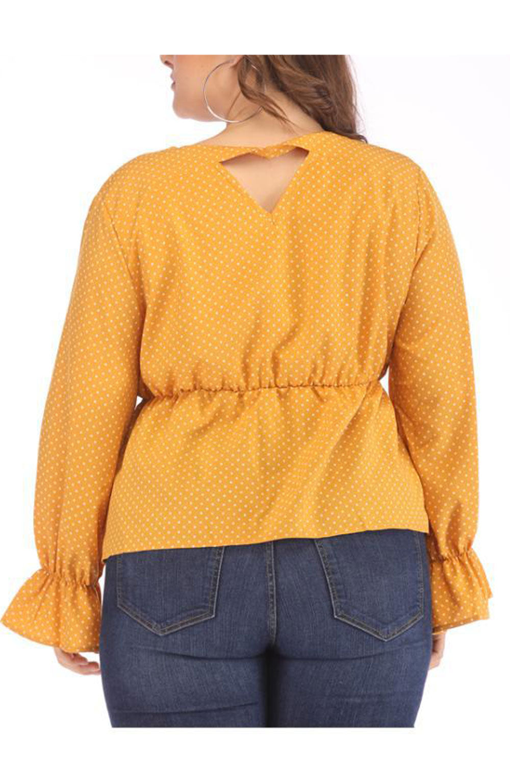 Women Lovely Solid Color V Neck Top