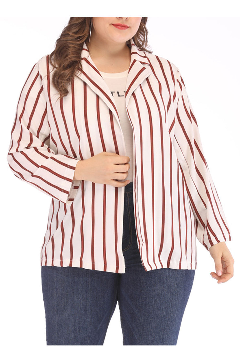 Women Fashion Striped Pattern Long Sleeves Top