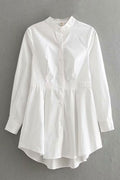 Women Classy Solid Color Irregular Hem Top