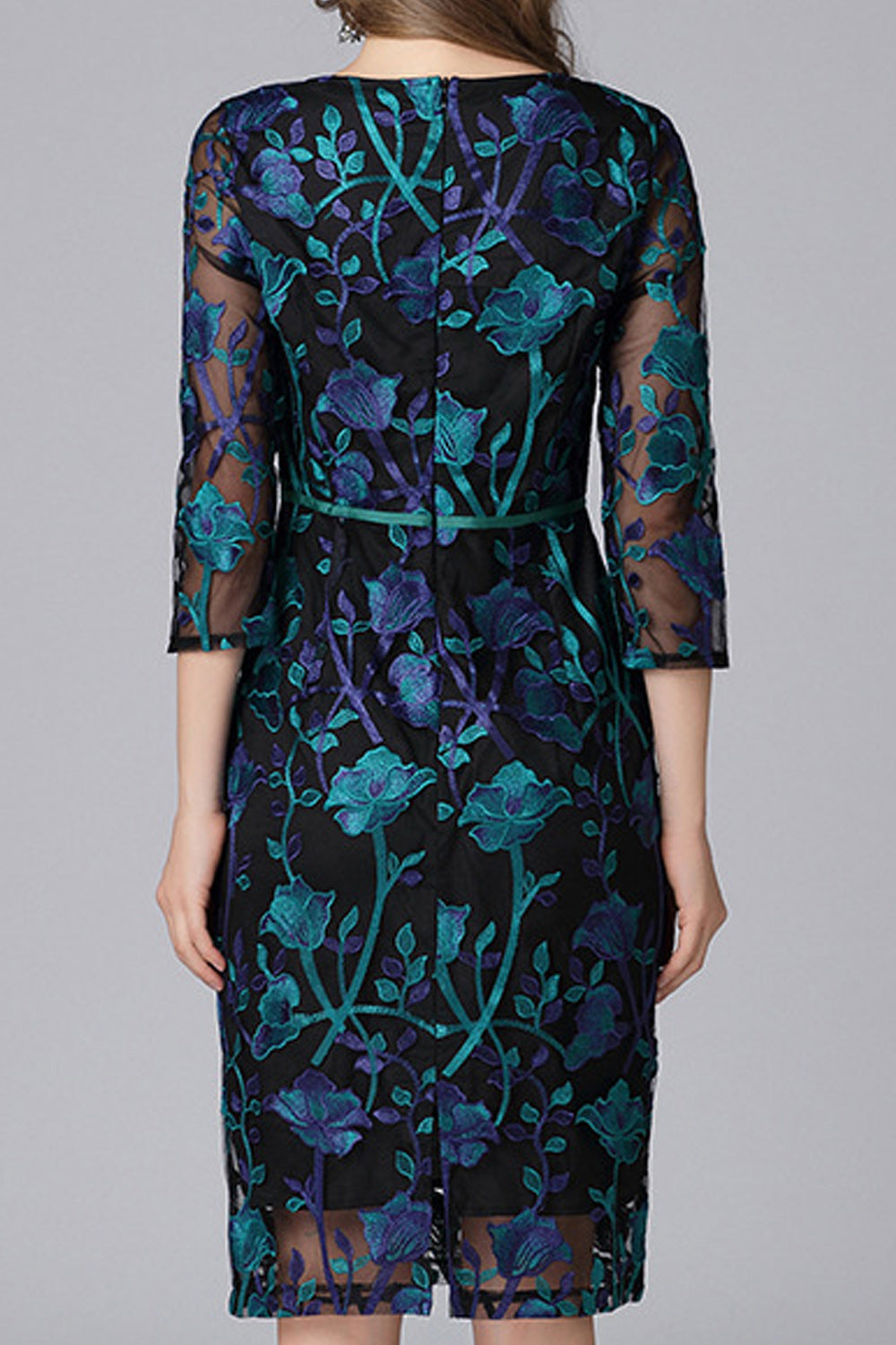 Women Elegant Flower Lace Fashionable Slim Fit Dress
